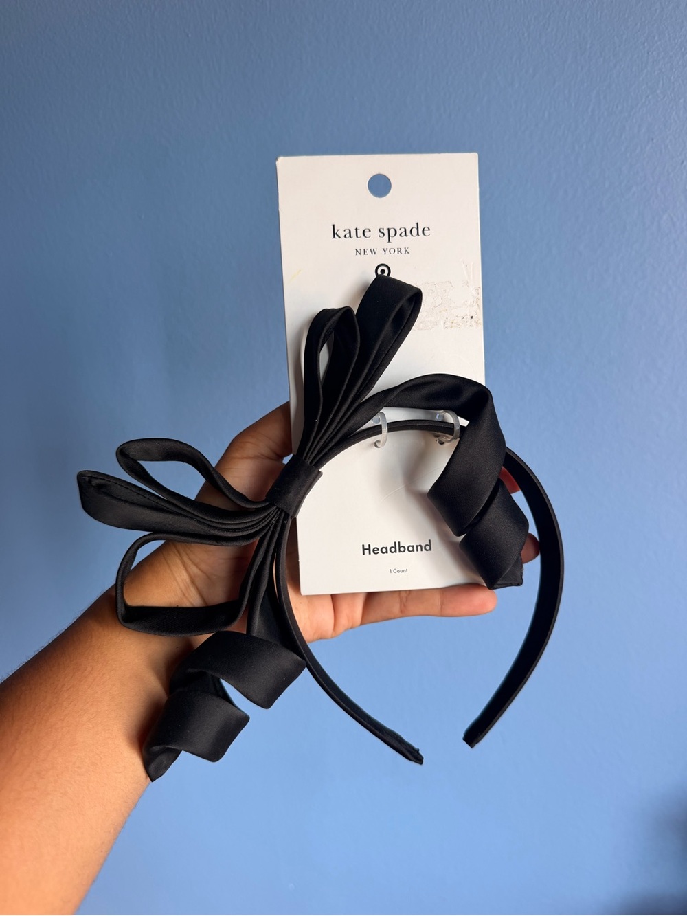 kate spade Black Satin Bow Headband